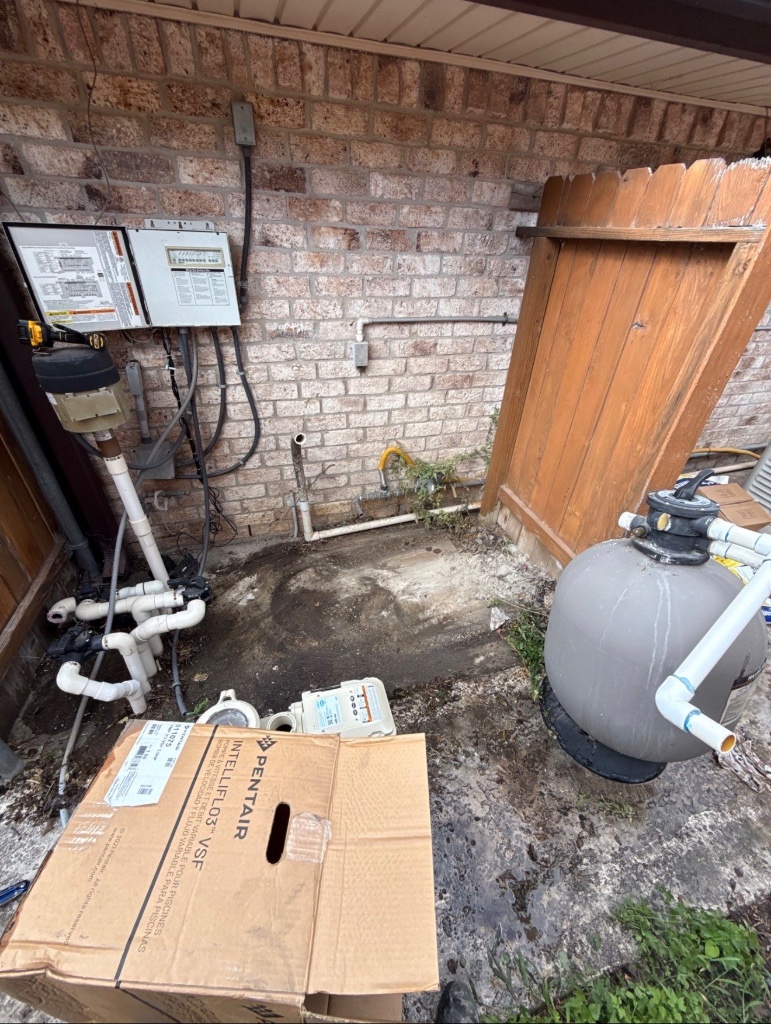 Pump & Filter Install — before (photo from our sister company)