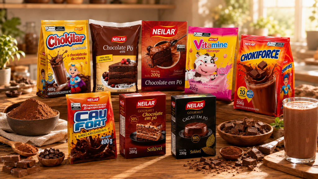 Linha completa de achocolatados Neilar