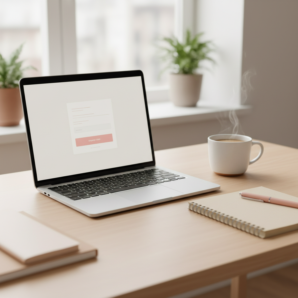 Lead generation website for a small business shown as a modern site with a clear enquiry form and call to action