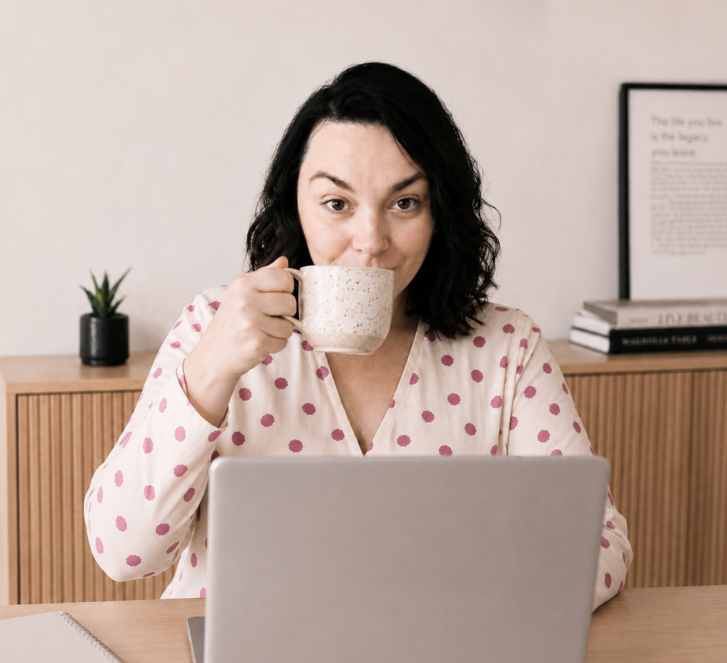 Katie Brown, UK web designer, working on a client website