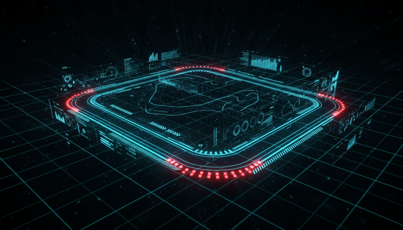 Le Mans circuit aerial digital grid