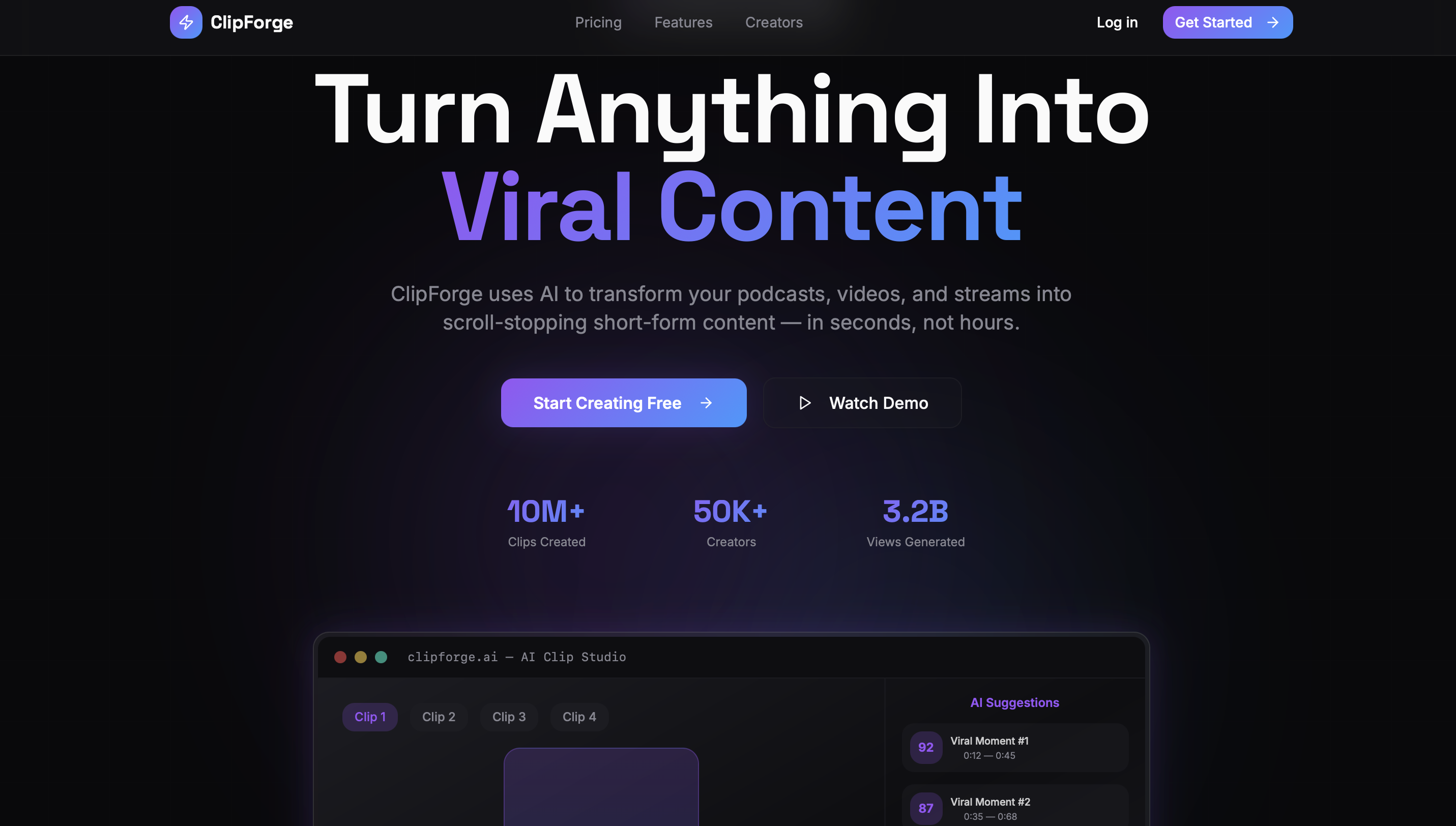 Clip Forge template preview