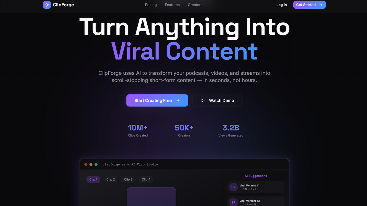 Clip Forge template preview