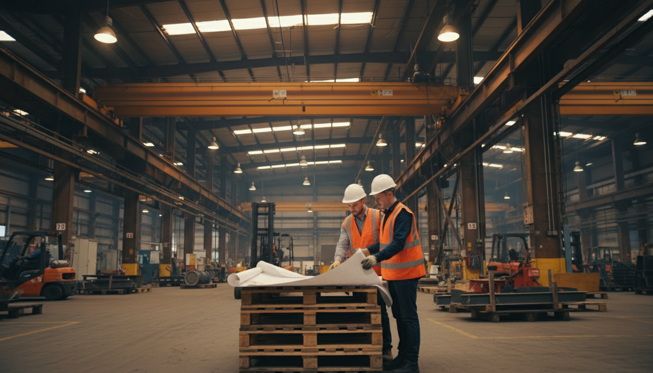 Industrial workplace with safety professionals