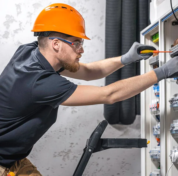 VCOM technician at work