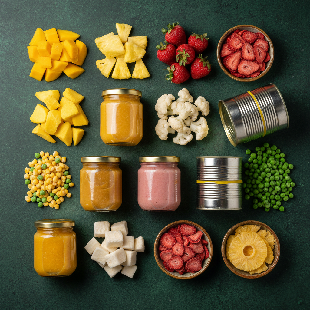 MDA Agrocot Product Range — Frozen Fruits & Vegetables, Pulp, Puree, Concentrate, Canned & Freeze Dried
