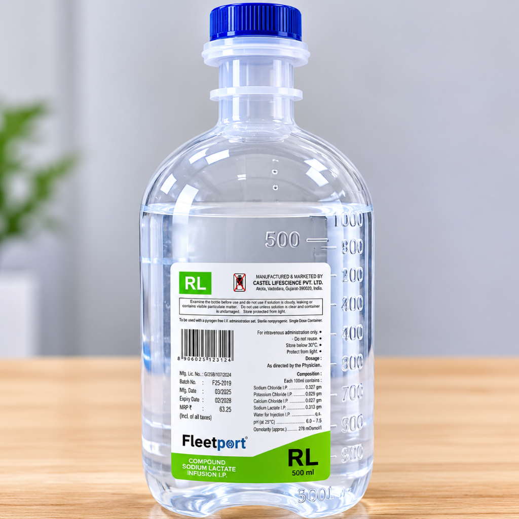 Ringer's Lactate RL 500ml IV Fluid – Balanced Electrolyte Solution by Cartel Biosafe – SK Pharmaceuticals Hyderabad