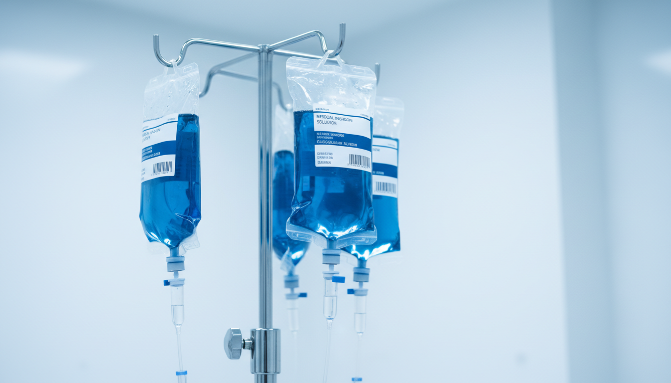 IV fluid bags and hospital medical supplies