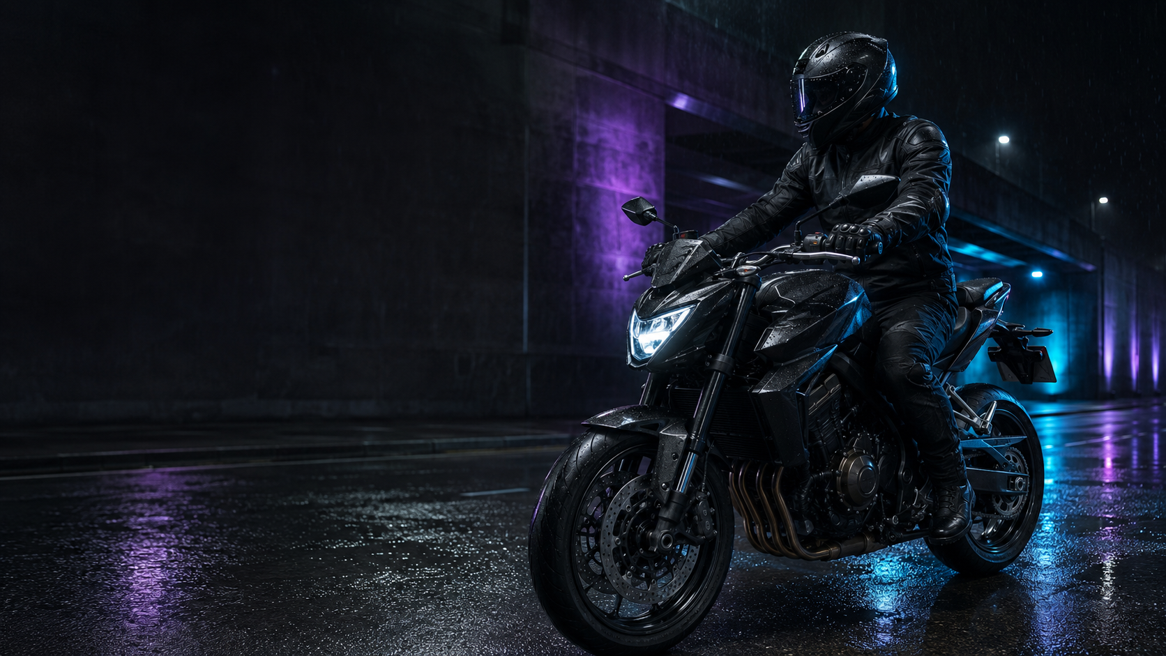 VEXA rider at night