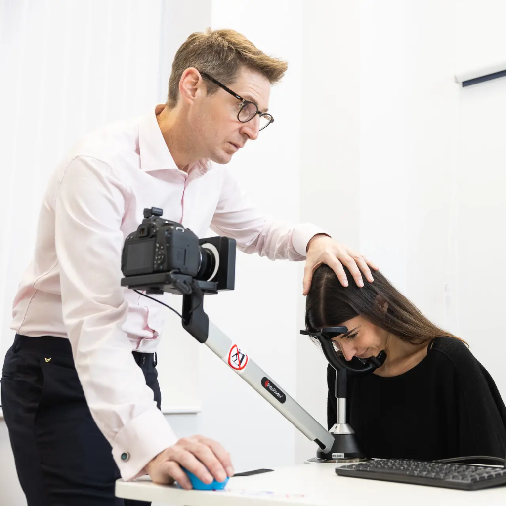 Tricholab Hair Studio Fotofinder imaging system in use at clinic