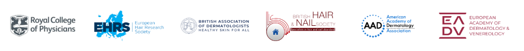 Accreditations and professional memberships: Royal College of Physicians, European Hair Research Society (EHRS), British Association of Dermatologists, British Hair & Nail Society, American Academy of Dermatology Association (AAD), European Academy of Dermatology & Venereology (EADV)