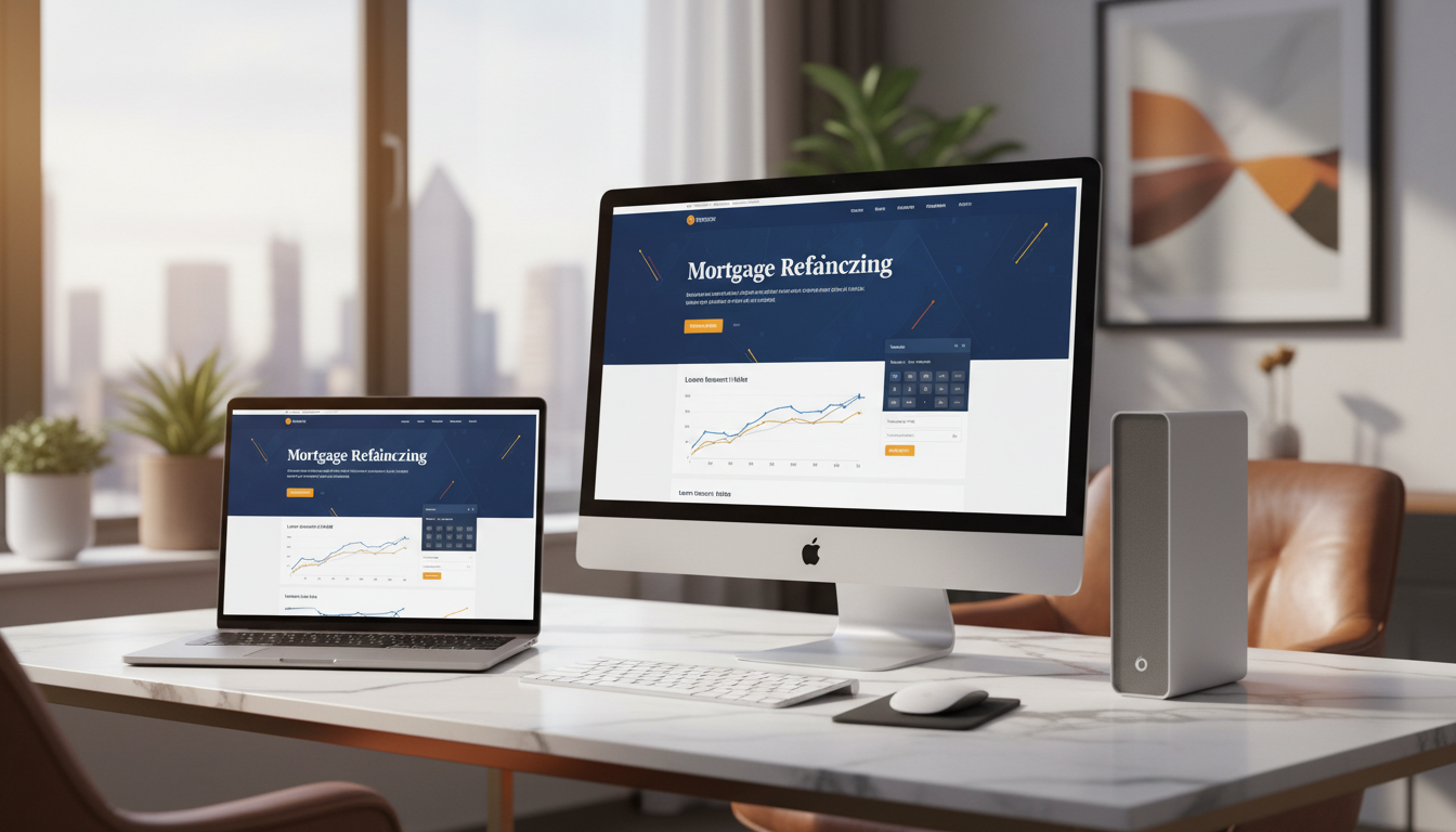 RefiBoston.com website mockup on devices