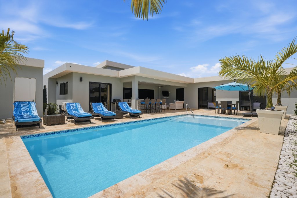 Villa pool and outdoor living area