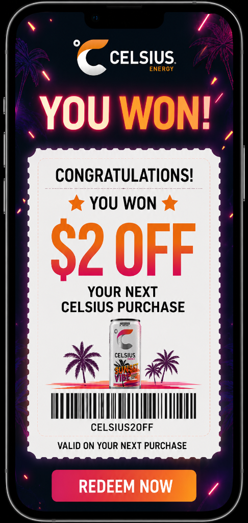 Celsius You Won screen