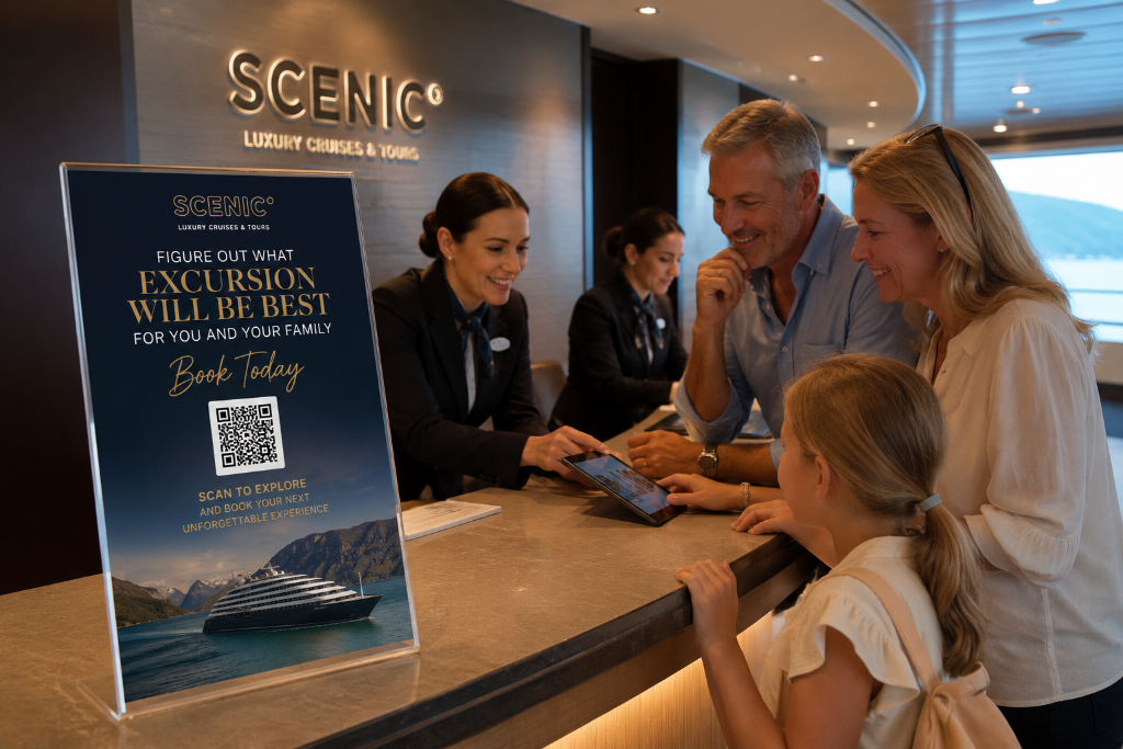 Scenic USA onboard QR code game activation mockup