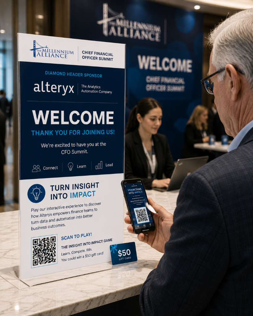 Table tent activation with QR code