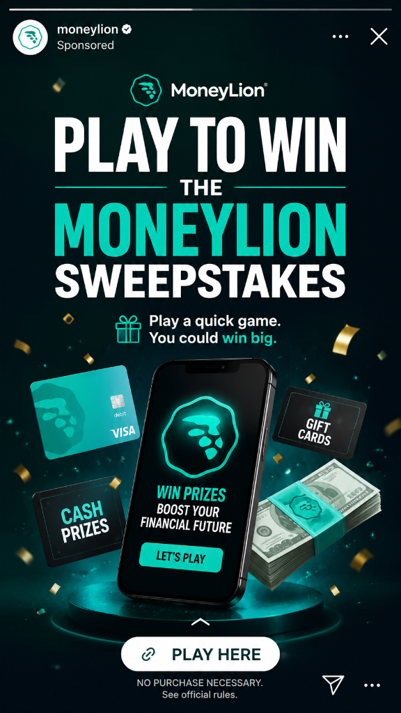 MoneyLion sweepstakes ad Wiply placement example