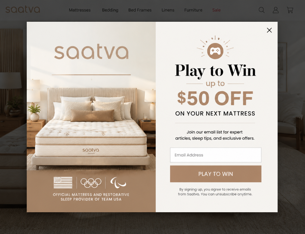 Saatva Wiply interactive marketing example