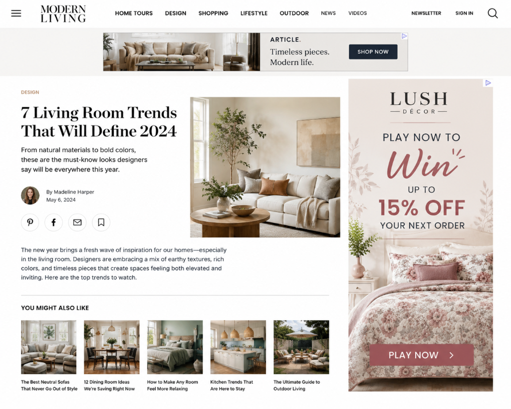 Lush Décor Home Wiply interactive marketing example