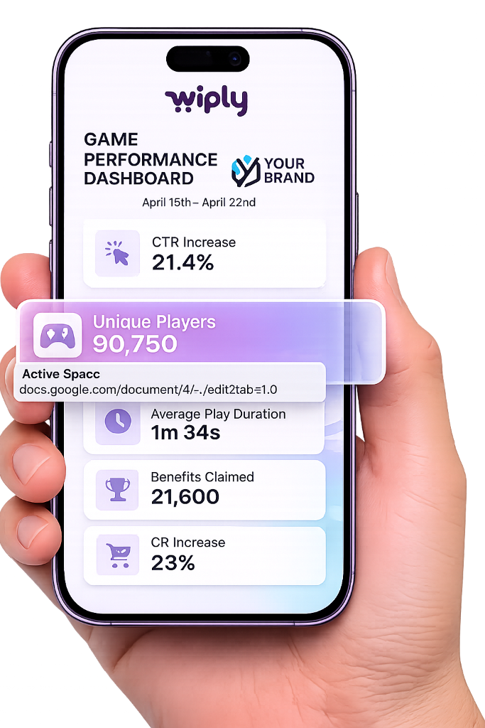 Wiply game performance dashboard