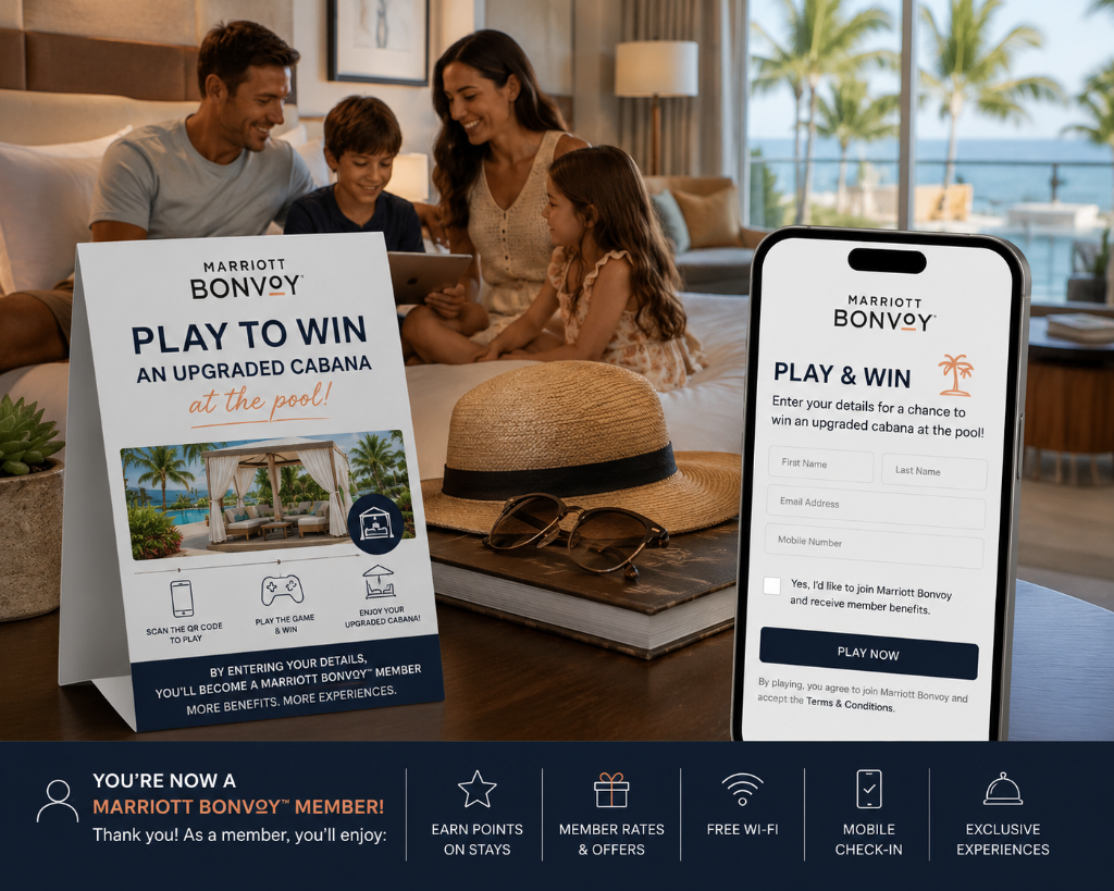 Marriott Bonvoy QR code game for hotel rewards