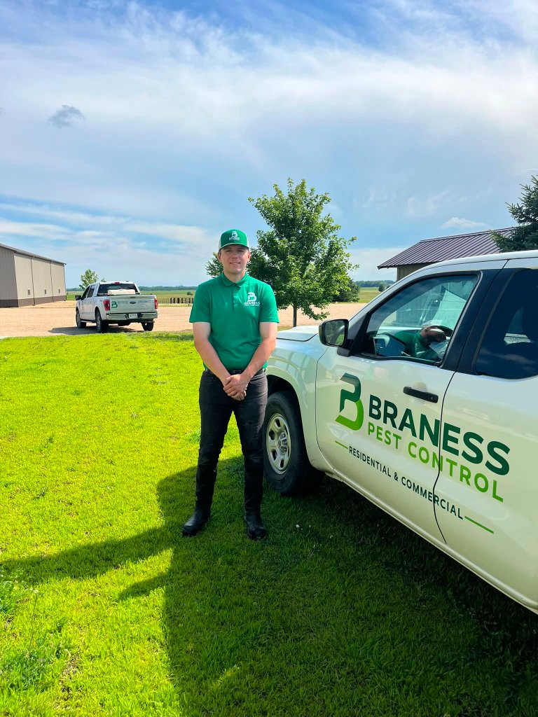 Braness Pest Control technician with truck