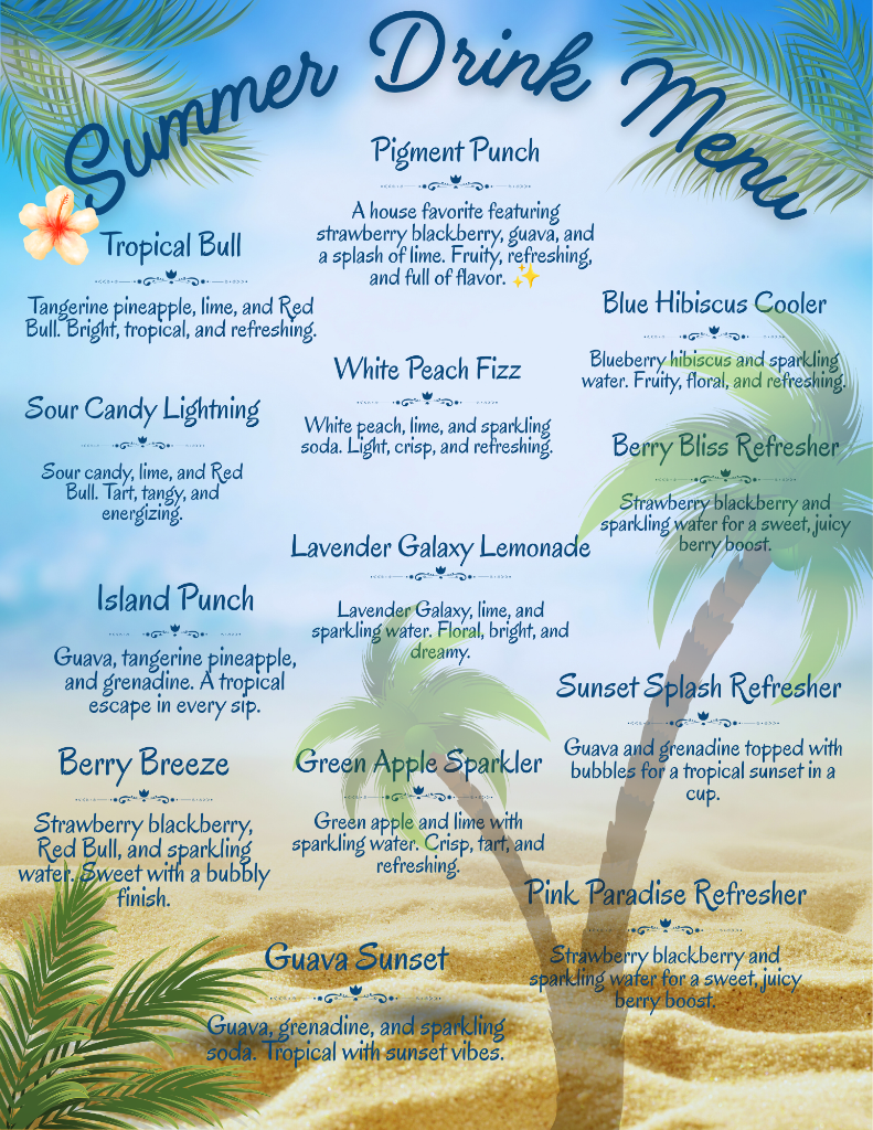 Summer Drink Menu