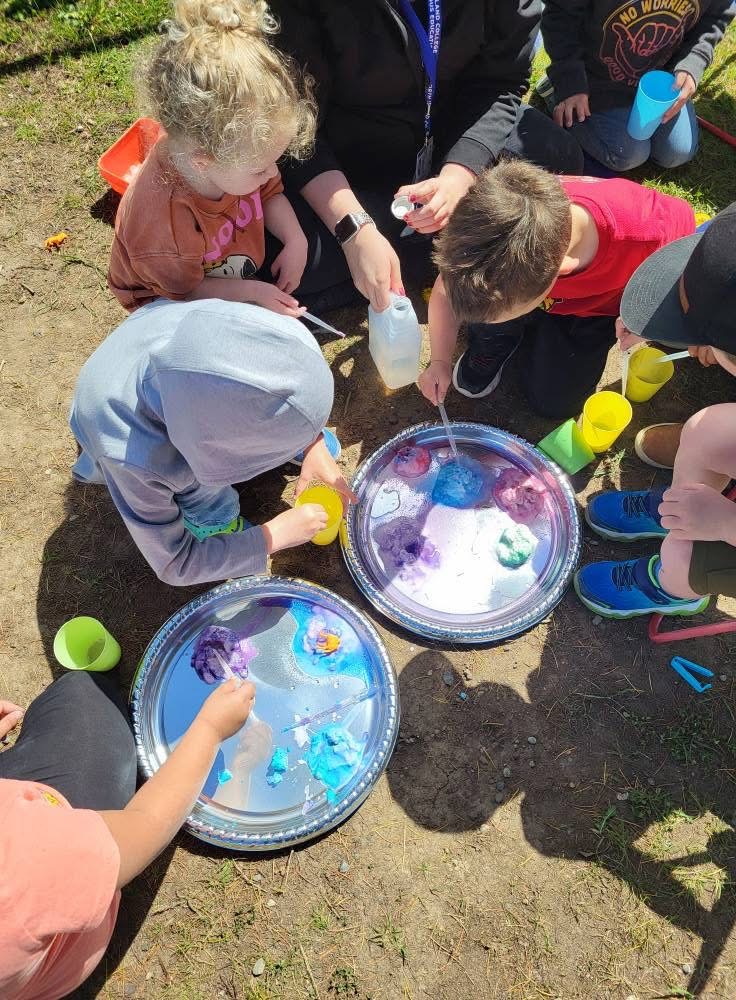 Children doing outdoor science exploration