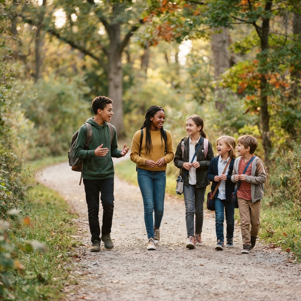 Students taking part in a school activity