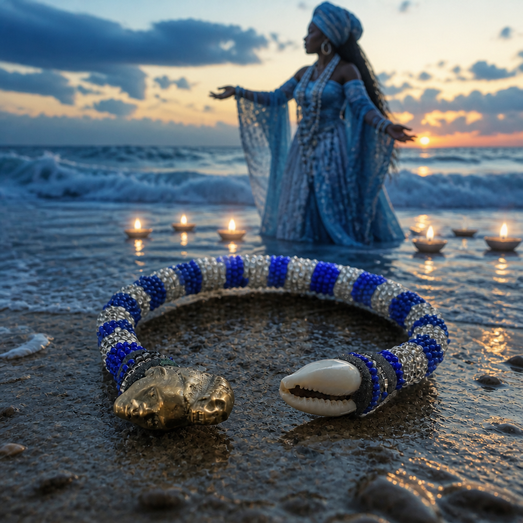 Yemayá Ildé Bracelet – with Cowrie Shells & Bronze Charm (4 Variants)