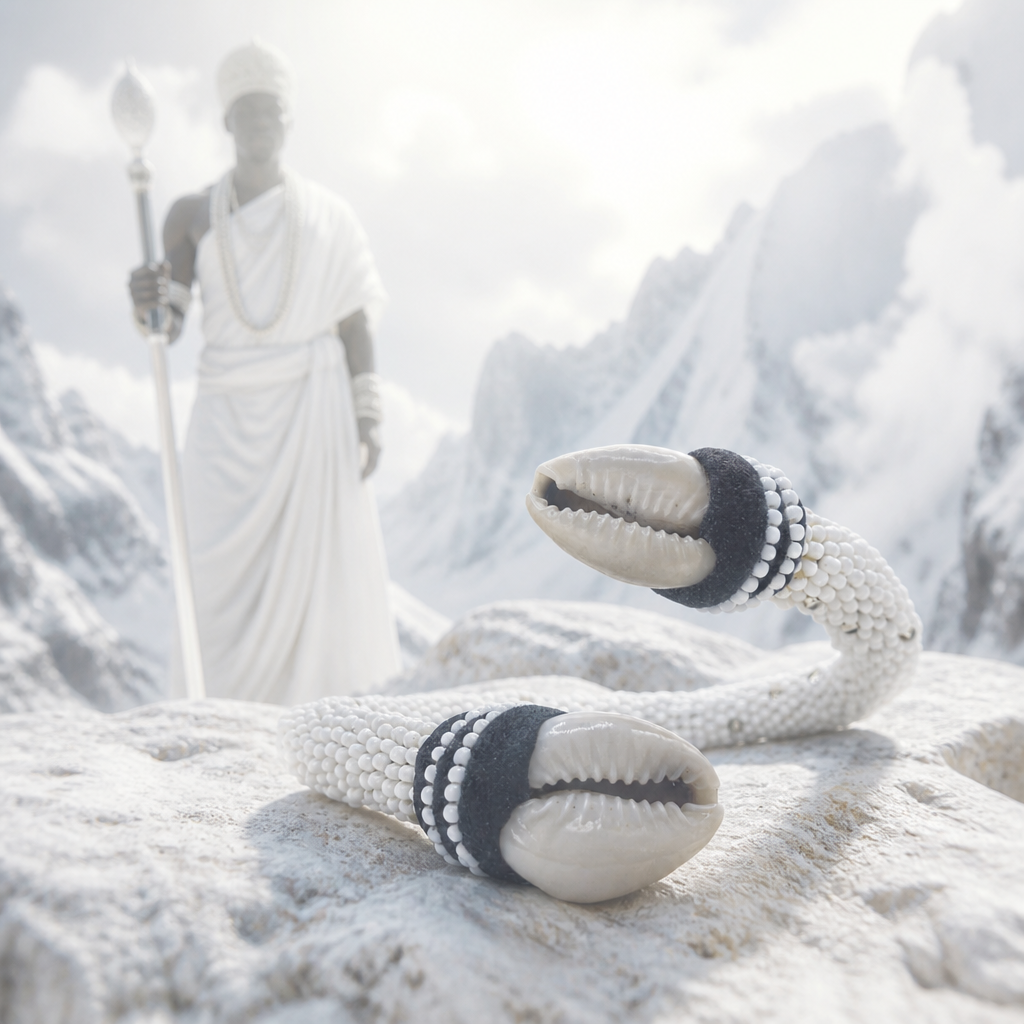 Handmade Ilde de Obatalá Bracelet - Cowrie Shell Yoruba Santeria Orisha - SanteriaGuide