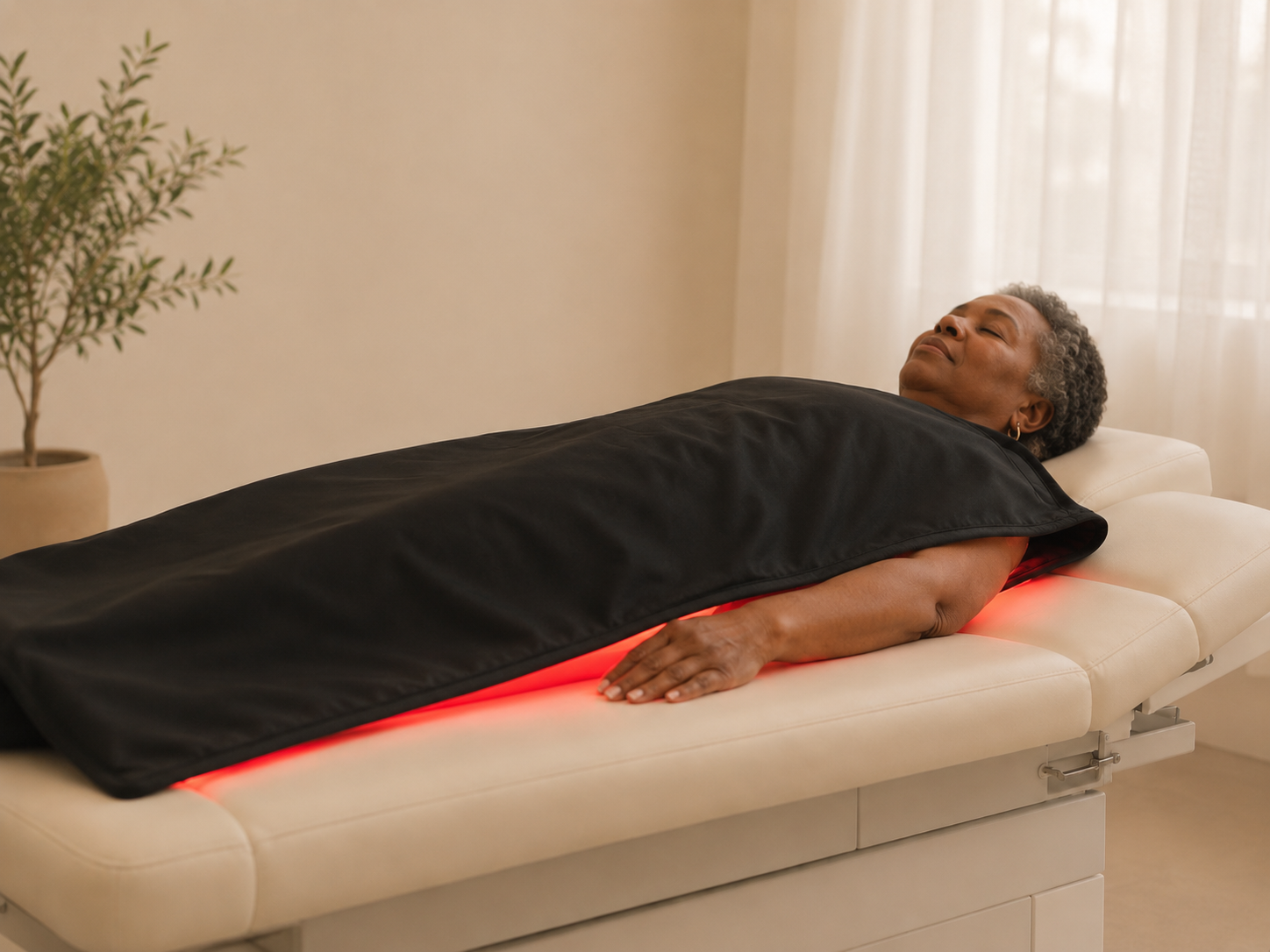 Red light therapy session