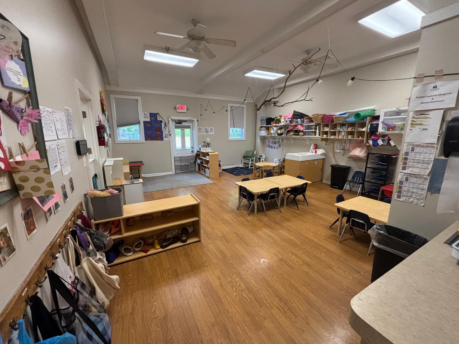 Toddler classroom with sensory materials