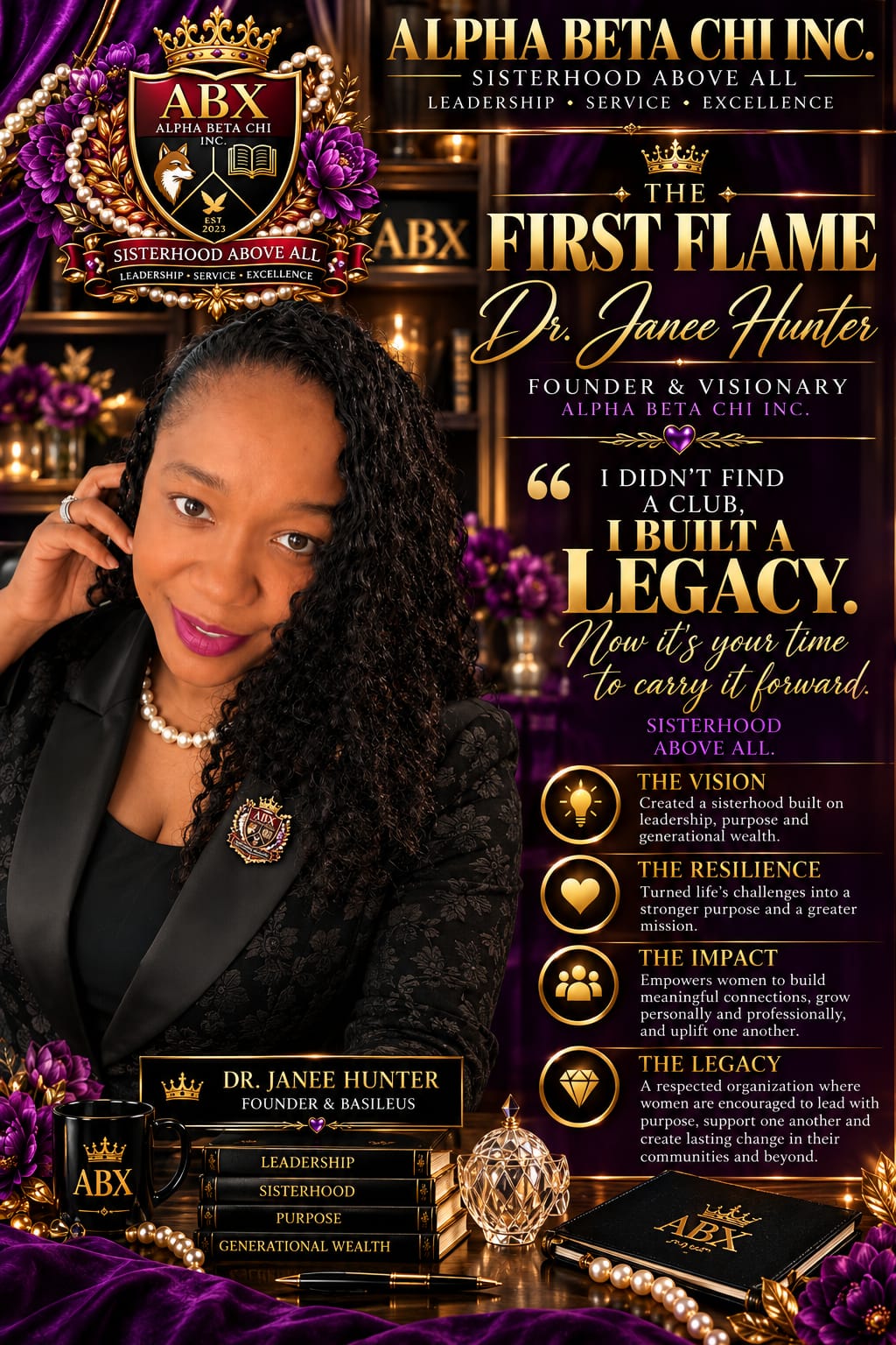 The First Flame — Dr. Janee Hunter, Founder and Visionary of Alpha Beta Chi Sorority Incorporated