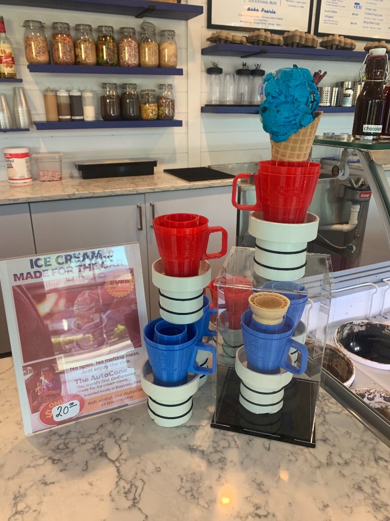 AutoCone display at ice cream shop