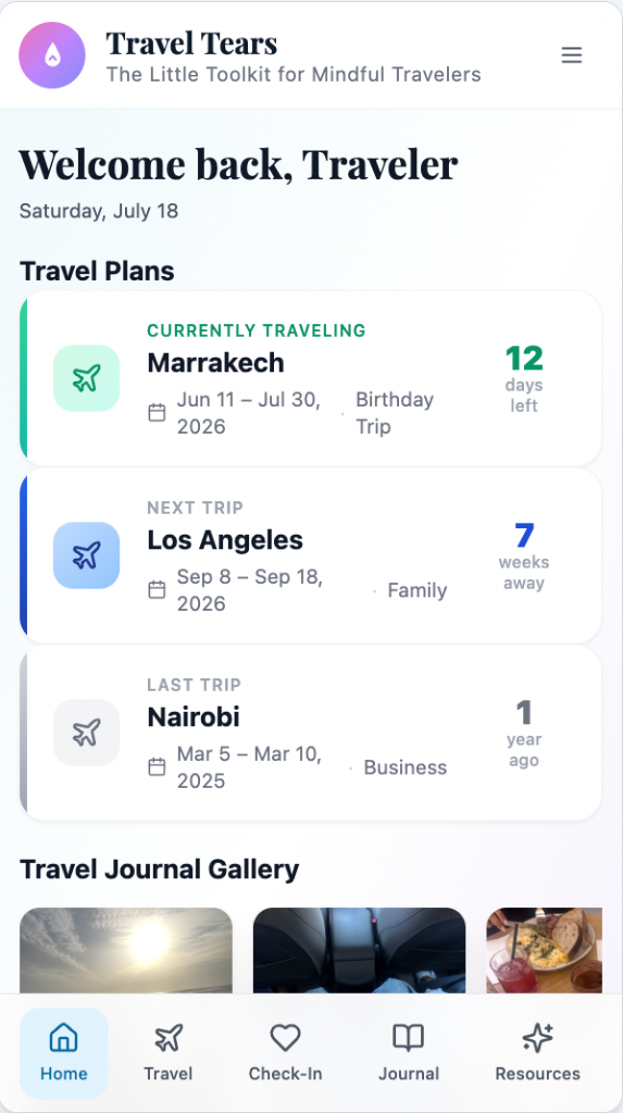 Travel Tears App