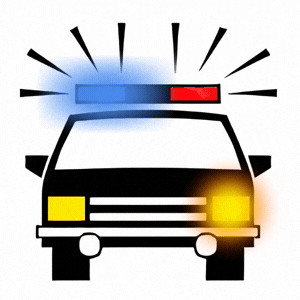 Police car with flashing lights