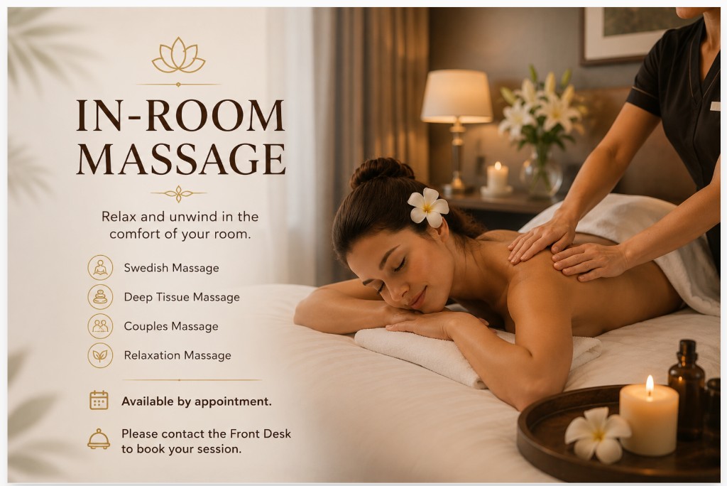 In-room massage service at Milan Aventura