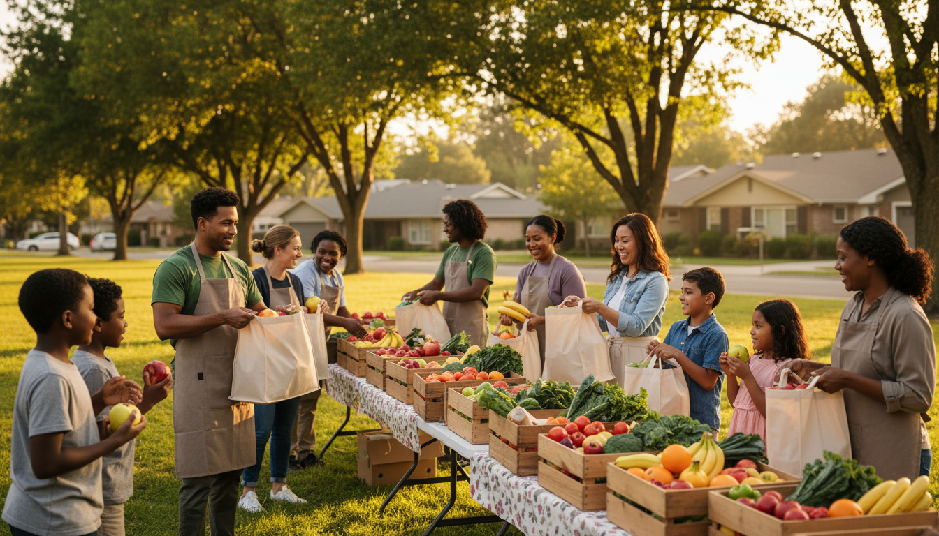 Community food distribution event in Westchester