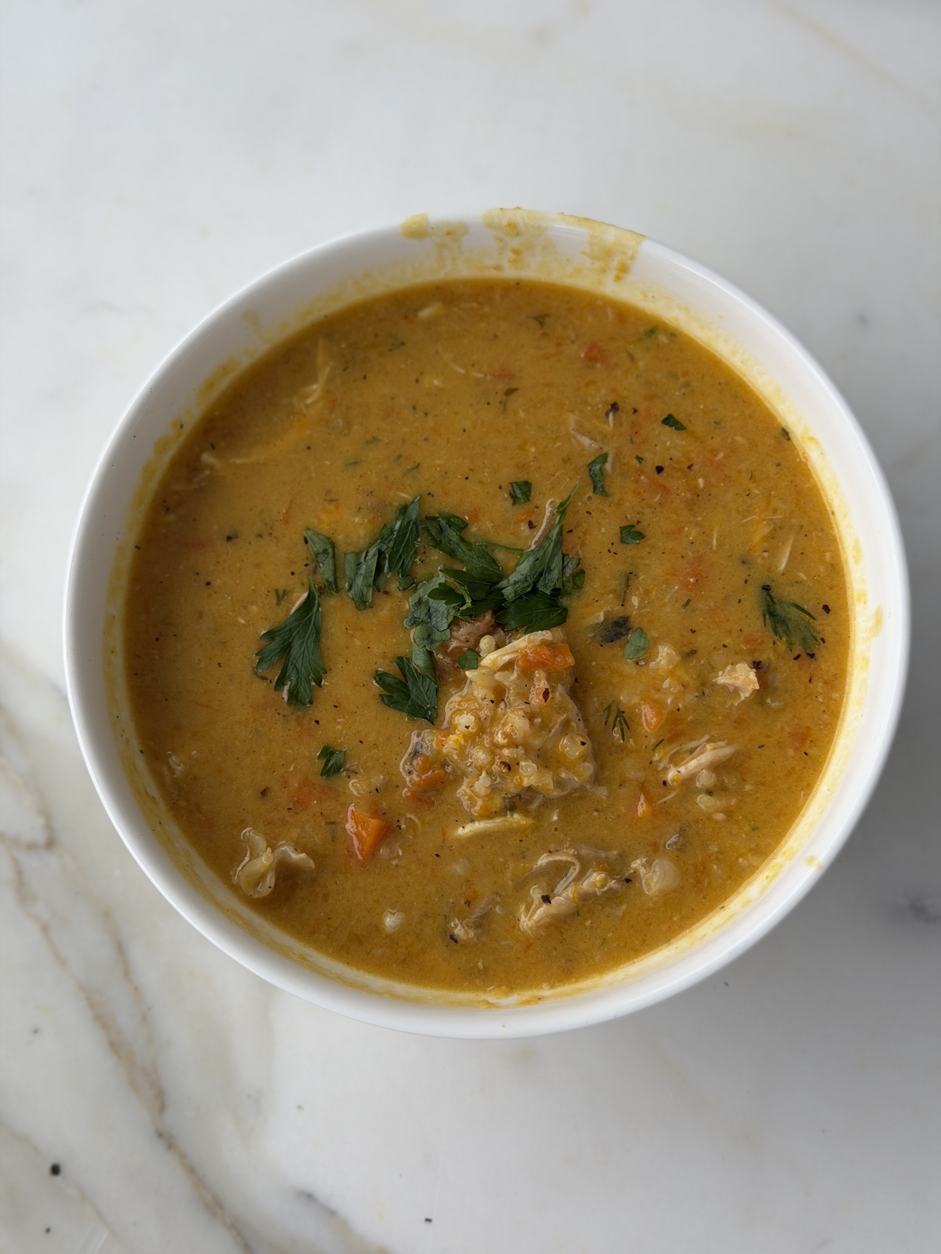 Lemon Chicken & Pumpkin Rice Soup