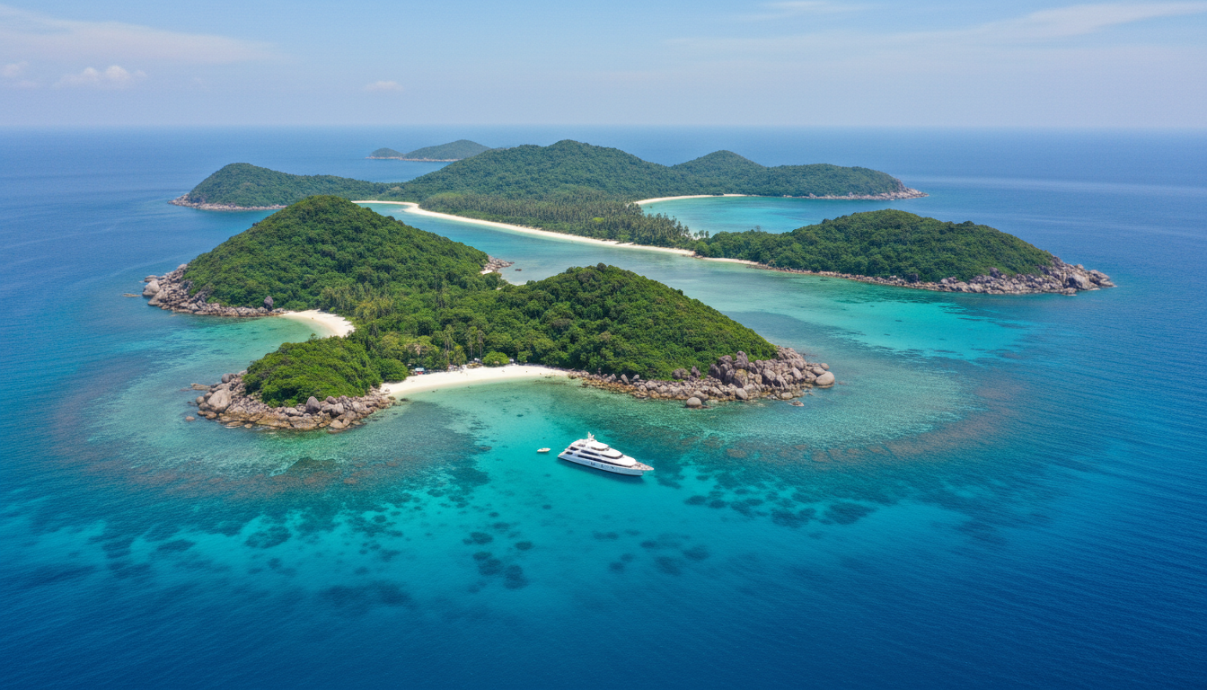 Stunning aerial view of Thai islands