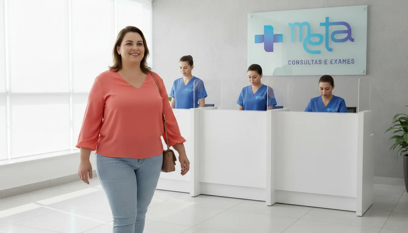 Mulher sorridente e saudável
