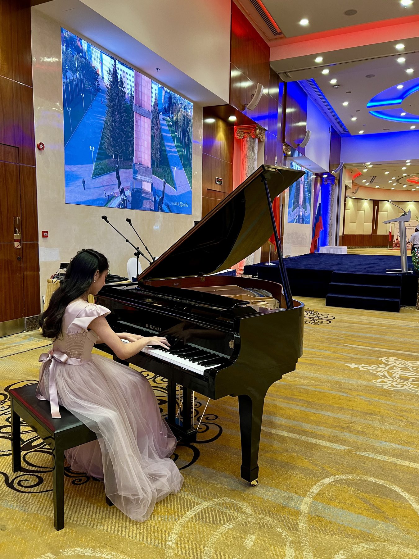 Student performing at a Russian Embassy event