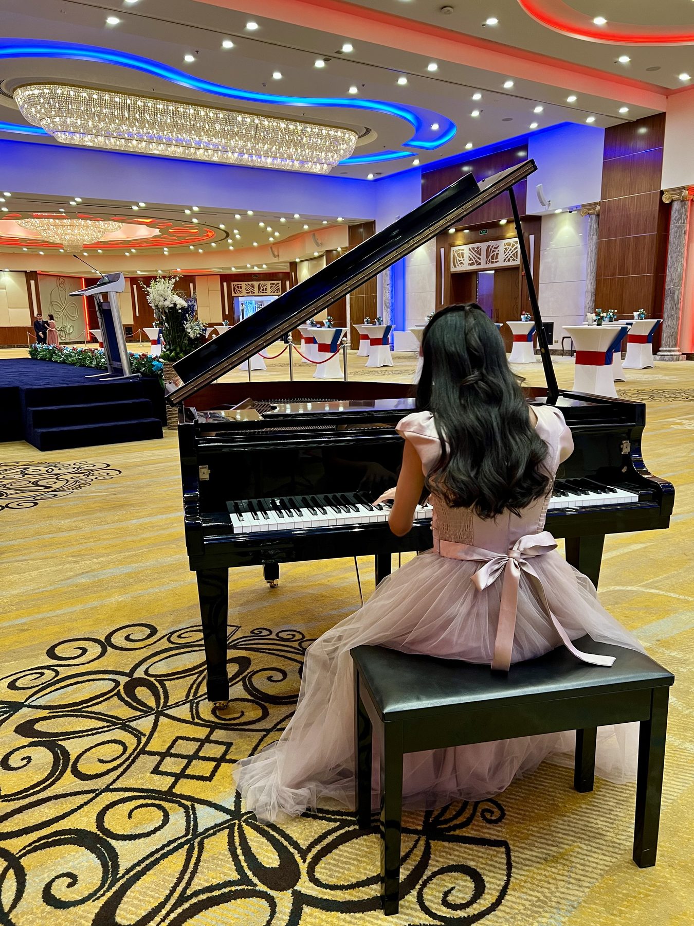 Grand piano recital in an elegant reception hall