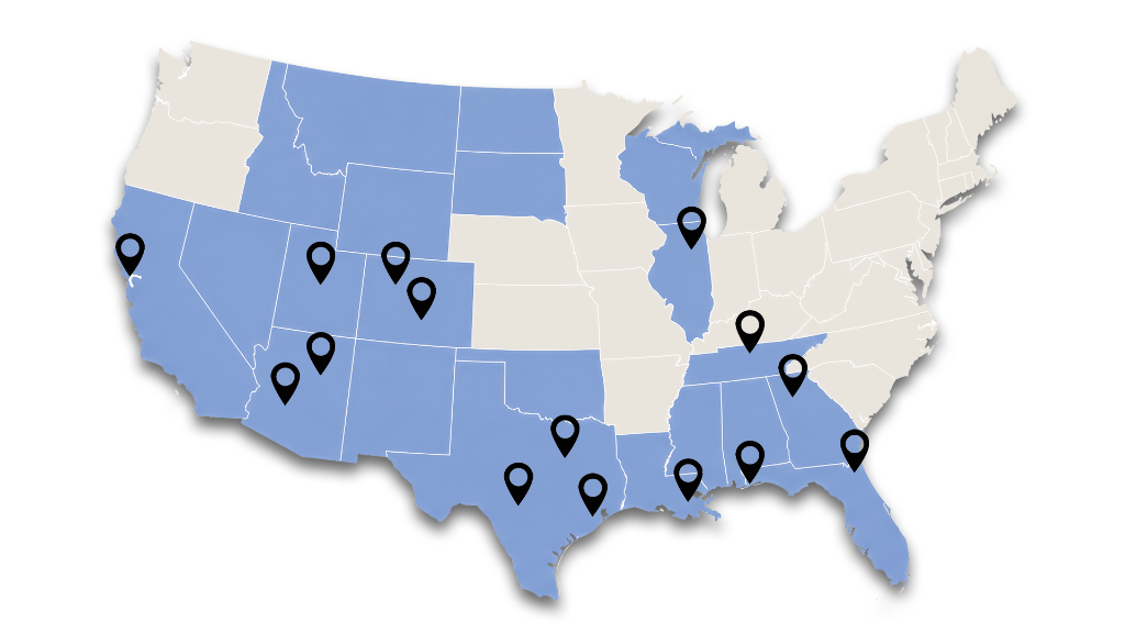 Action Industrial Coverage Map