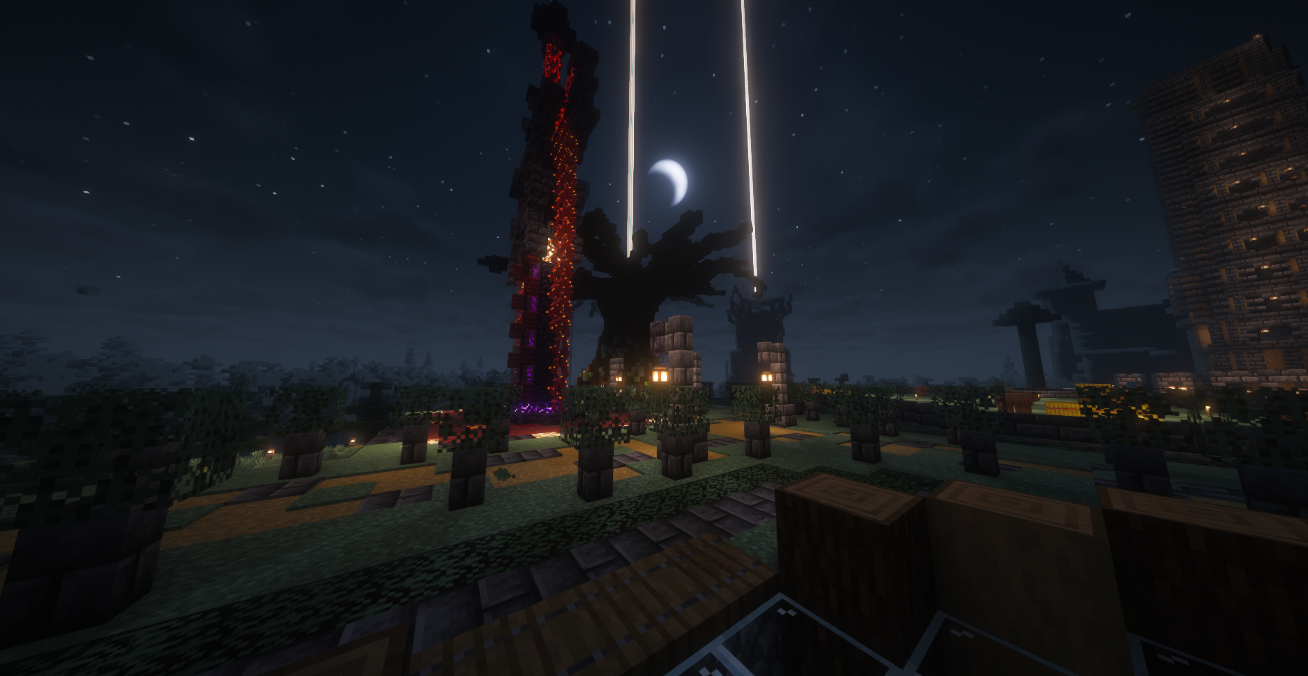 Crimson Tree at Night