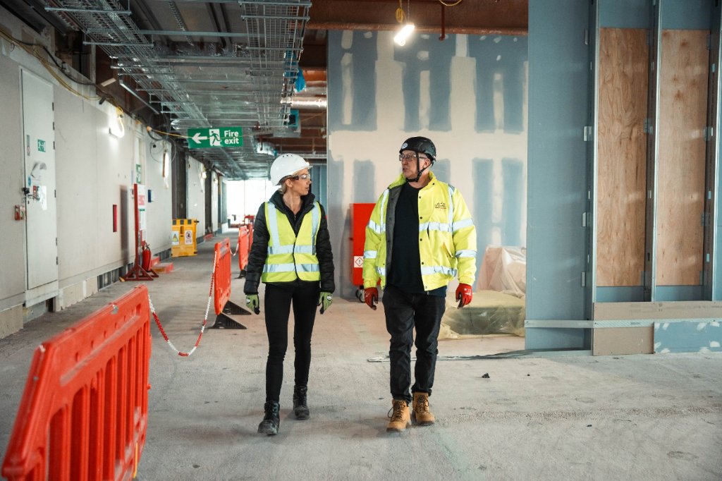 Construction Health & Wellbeing team on site