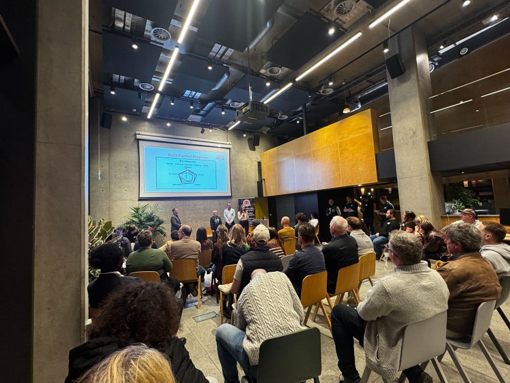 Bootcamp showcase – presenter on stage
