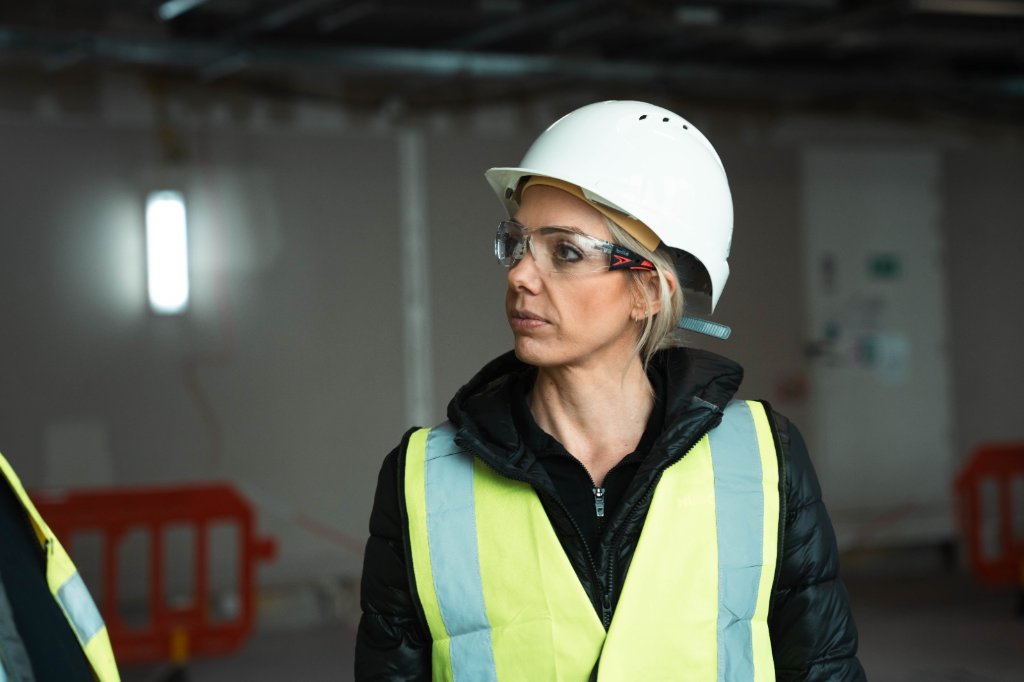 Jennie Armstrong on construction site
