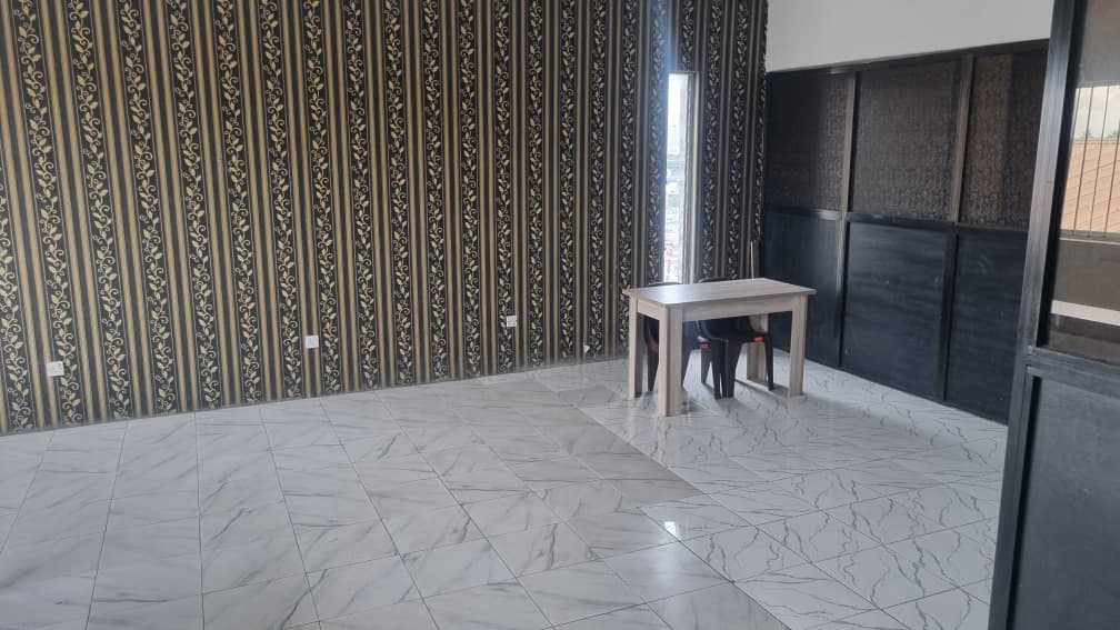 Private workspace with desk and seating